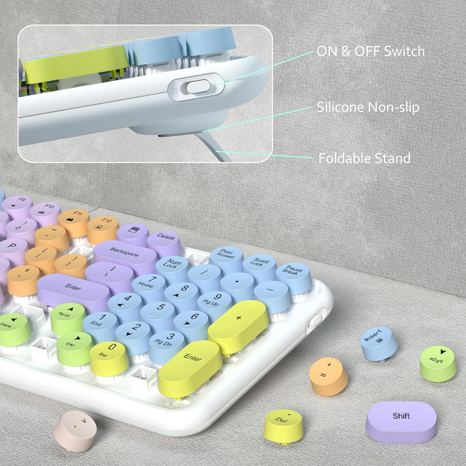 Combo Teclado y Ratón Inalámbrico Colorido 2.4GHz - Suoai