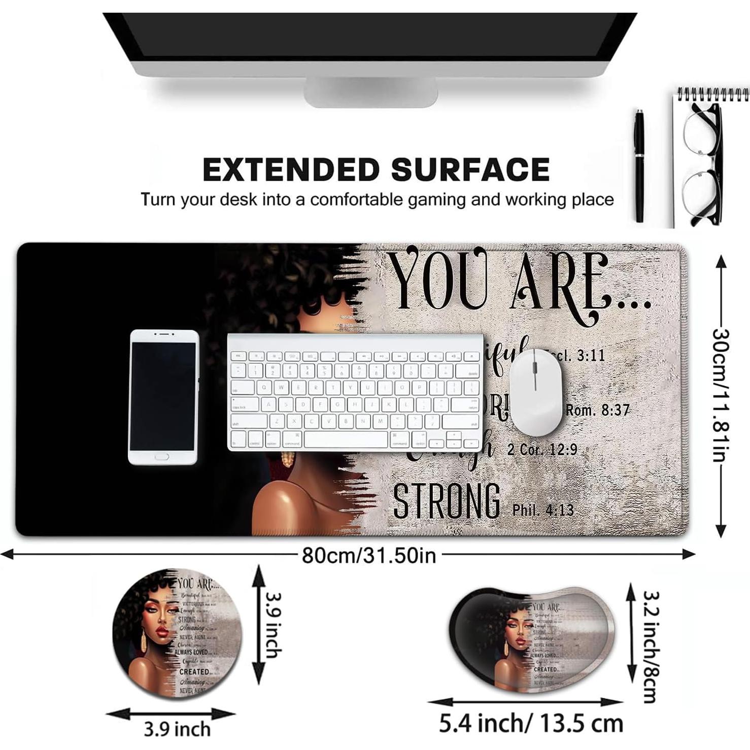 Alfombrilla de Ratón Grande YVBHCGGGF con Reposamuñecas Ergonómico 80x30 cm