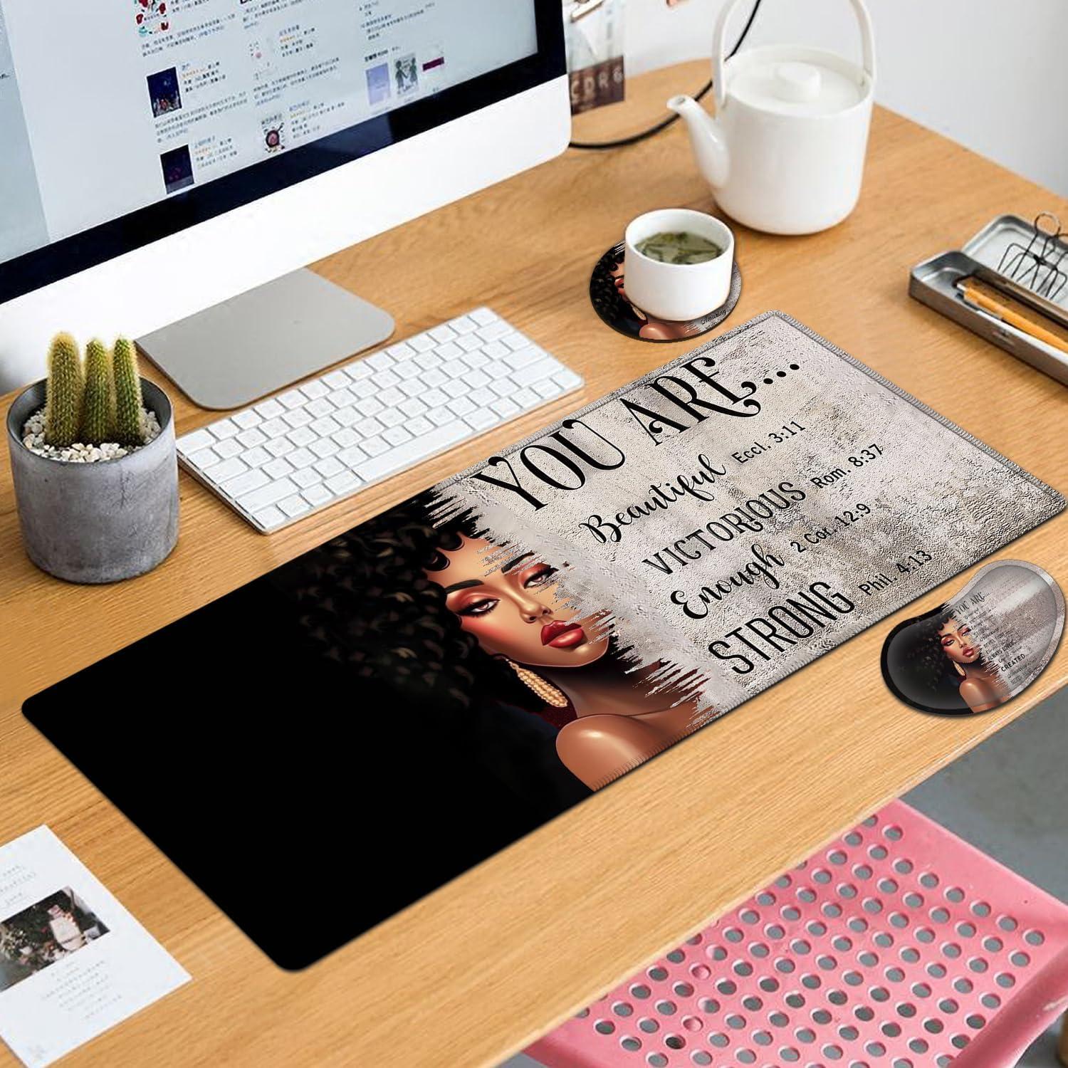 Alfombrilla de Ratón Grande YVBHCGGGF con Reposamuñecas Ergonómico 80x30 cm