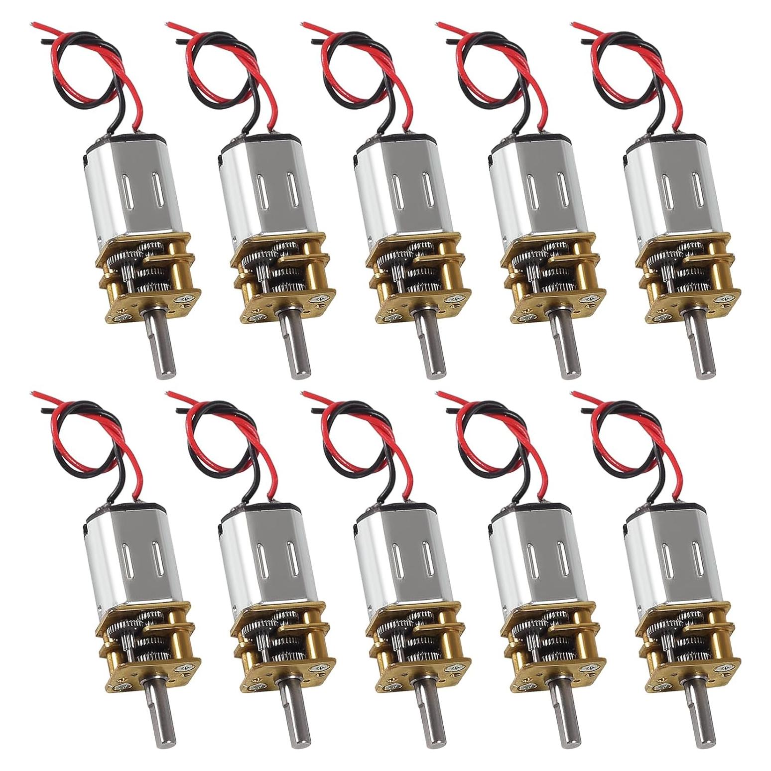 10 Piezas Motor de Engranaje Mini N20 DC 3V-6V Metal