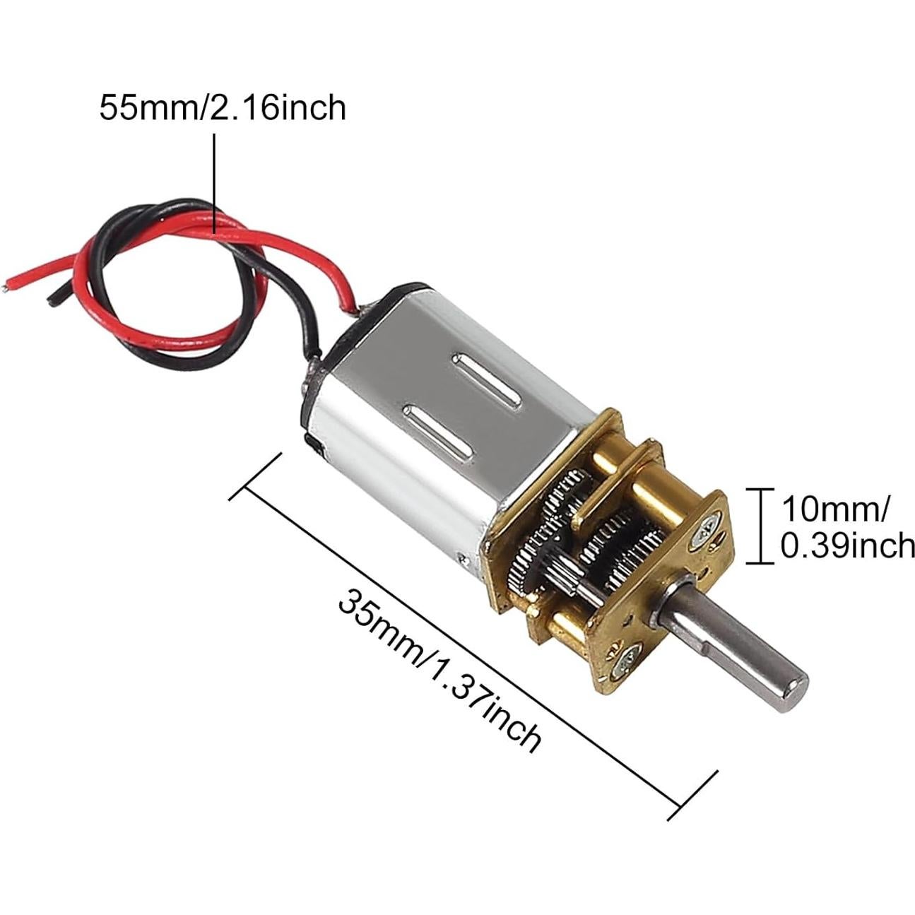 10 Piezas Motor de Engranaje Mini N20 DC 3V-6V Metal