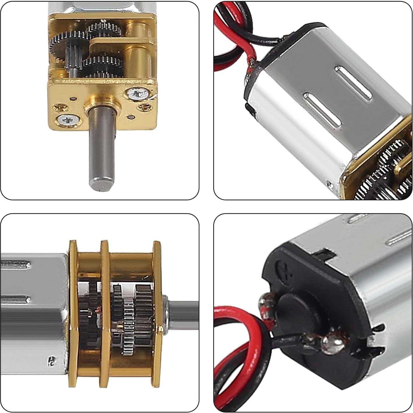 10 Piezas Motor de Engranaje Mini N20 DC 3V-6V Metal