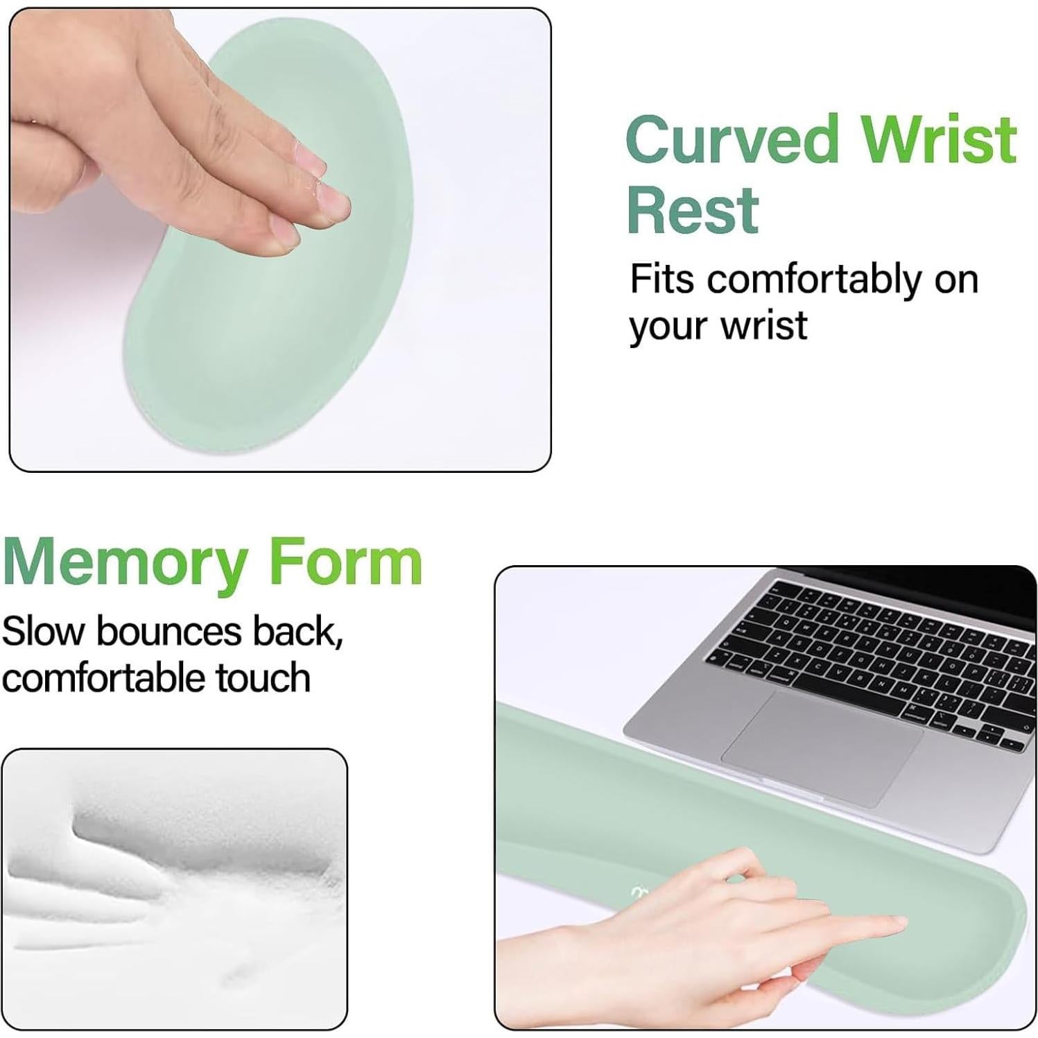 Conjunto Alfombrilla de Teclado y Ratón MOSISO Verde Menta