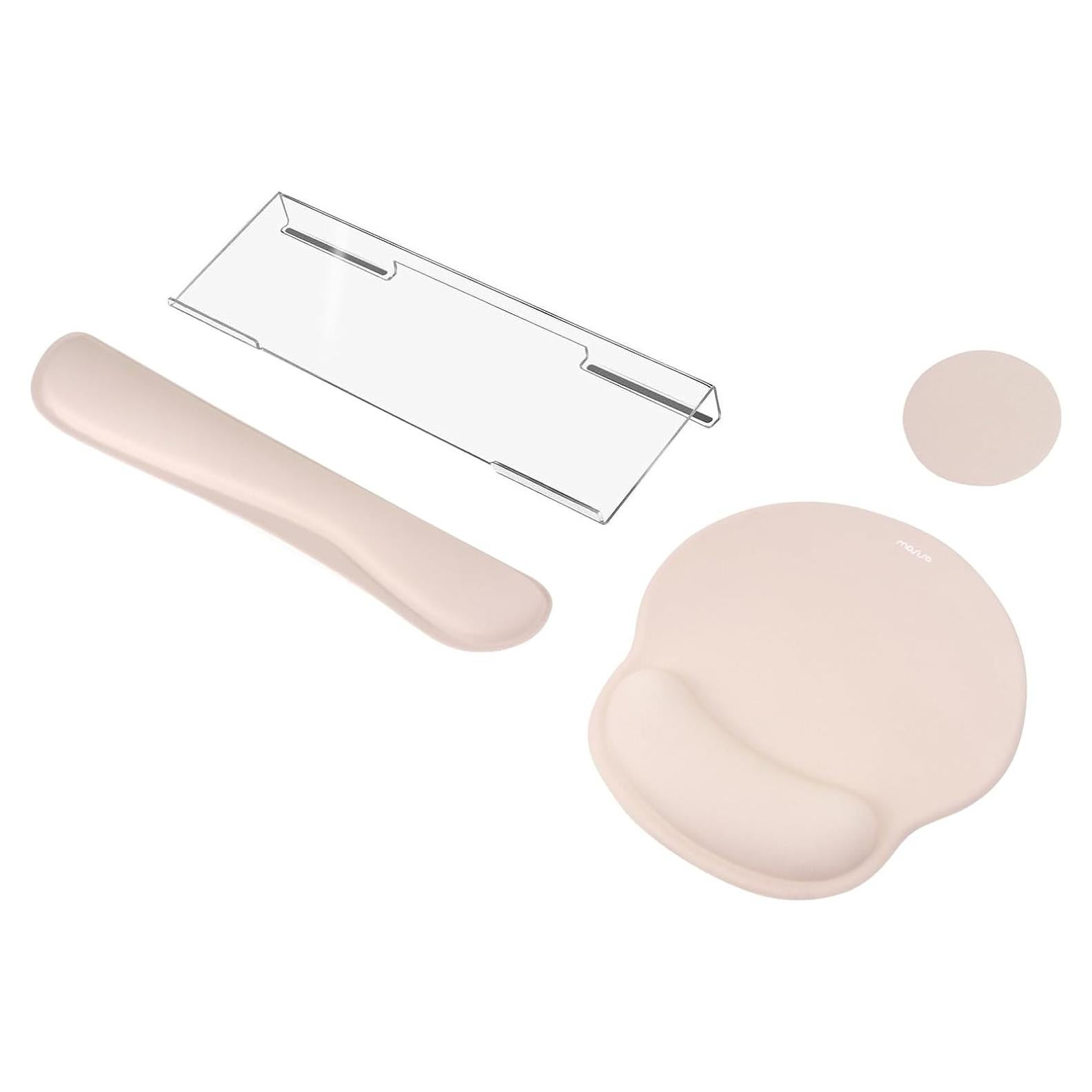 Soporte Ergonómico para Teclado y Reposamuñecas Mosiso Albaricoque