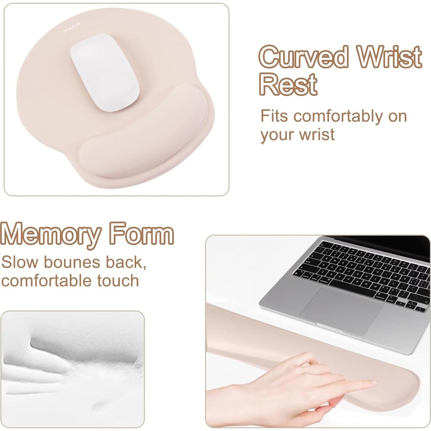 Soporte Ergonómico para Teclado y Reposamuñecas Mosiso Albaricoque