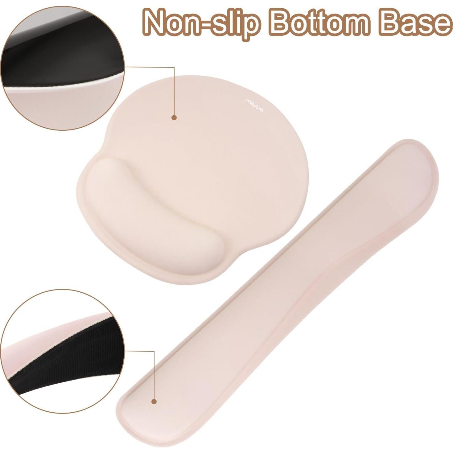 Soporte Ergonómico para Teclado y Reposamuñecas Mosiso Albaricoque