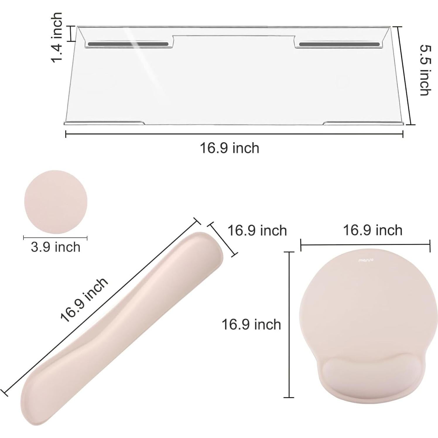 Soporte Ergonómico para Teclado y Reposamuñecas Mosiso Albaricoque