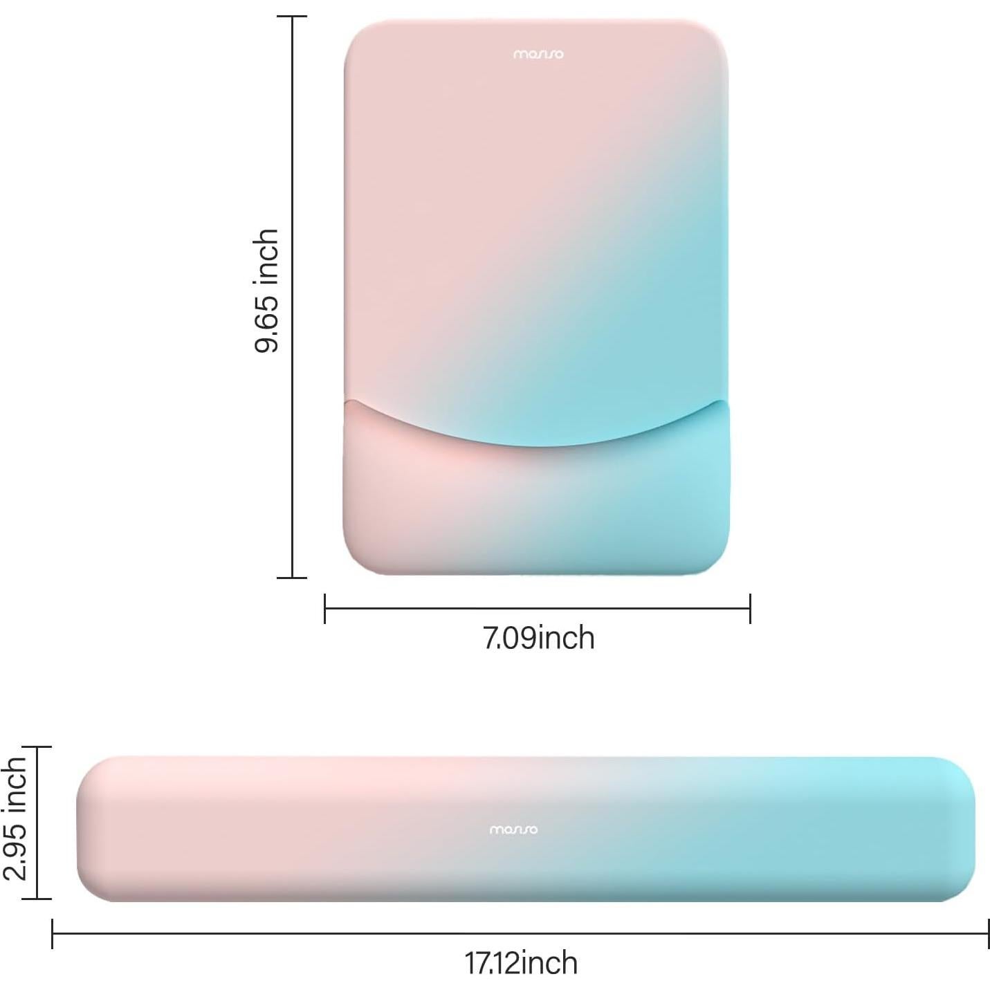 Soporte Reposamuñecas MOSISO Ergonomico Azul para Teclado y Ratón