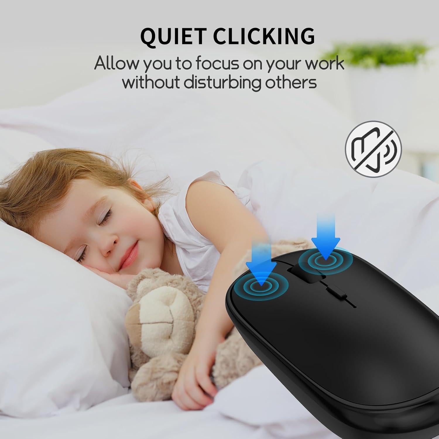 Ratón Inalámbrico Pequeño SHUNJINRUN 2400 DPI Silencioso