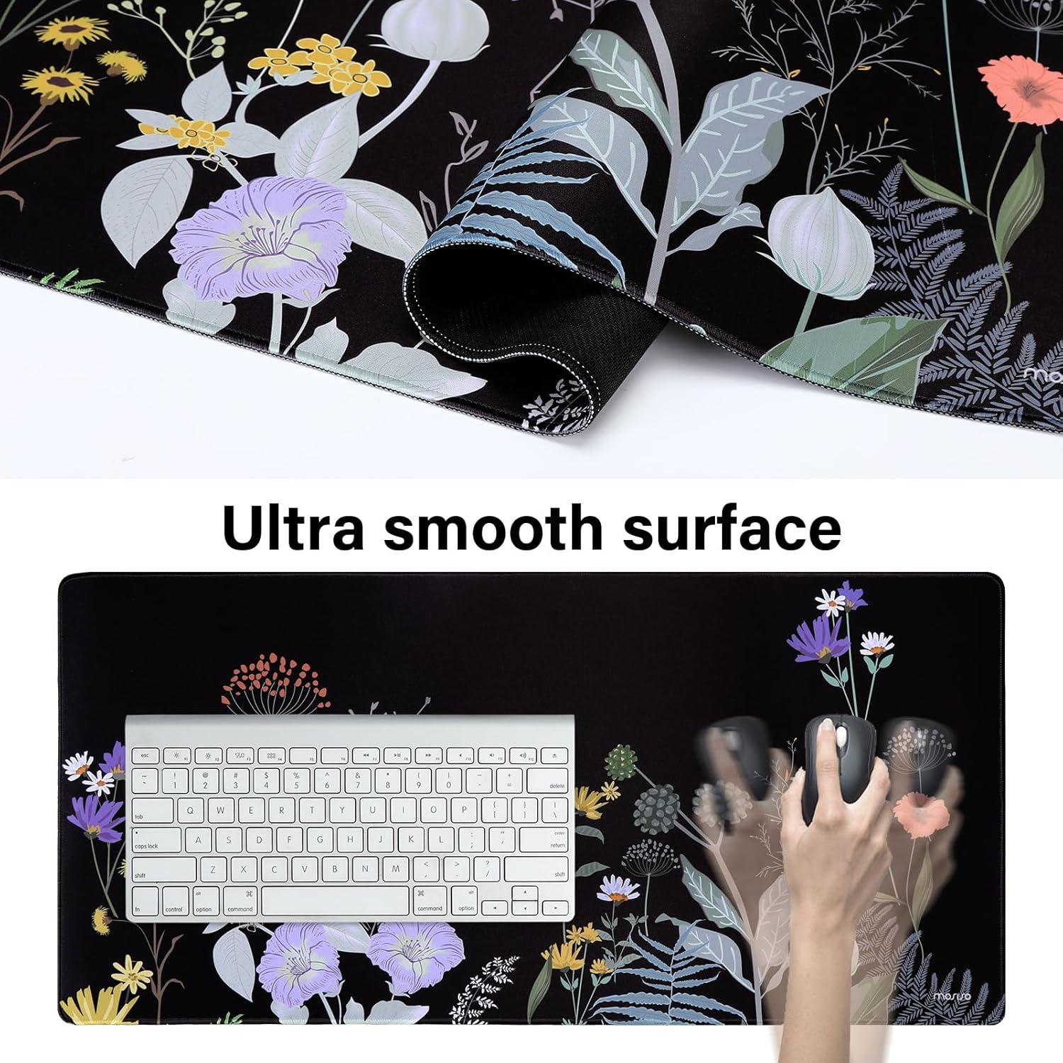 Conjunto Alfombrilla de Teclado y Ratón Ergonómico Mosiso Floral