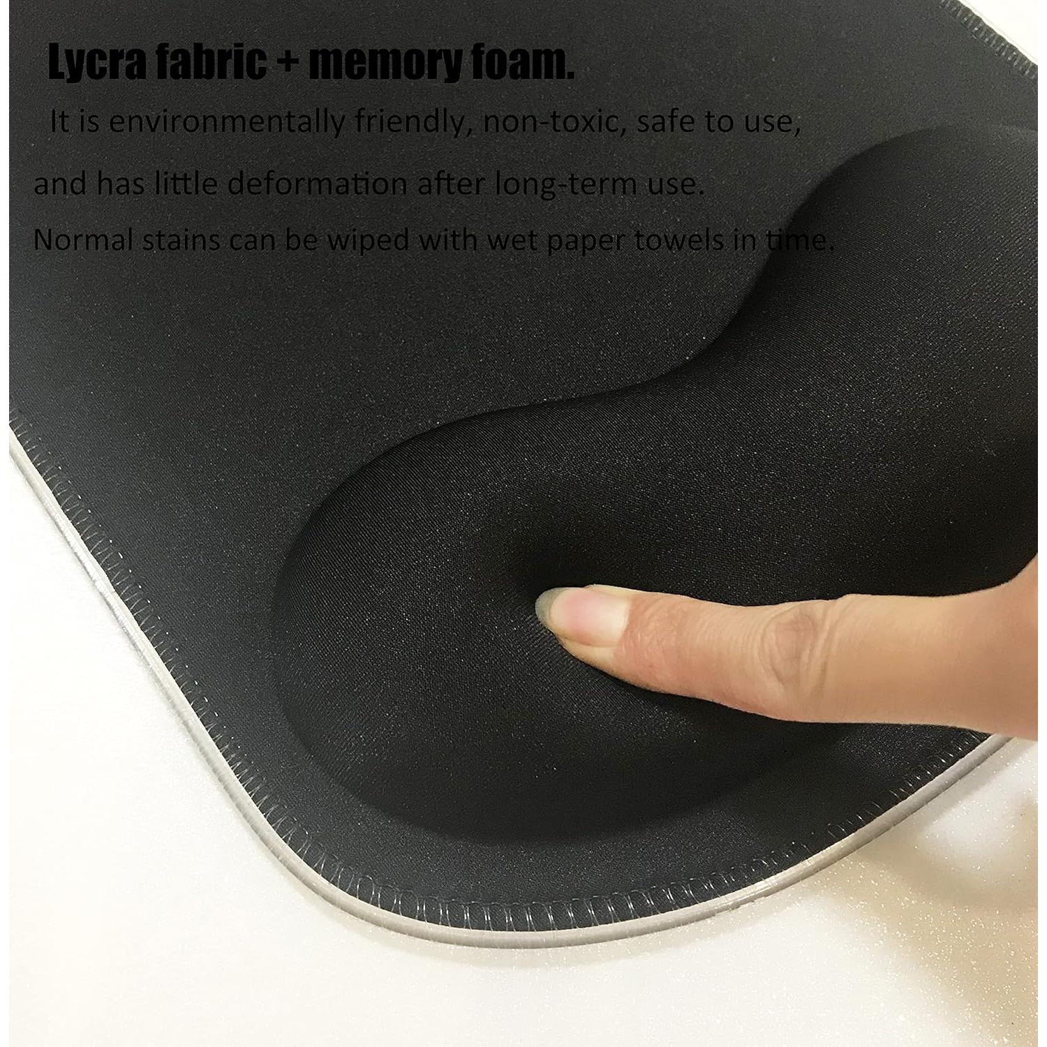 Alfombrilla de Ratón RGB Ergonomica Pinsliee 30x21.5cm Negra