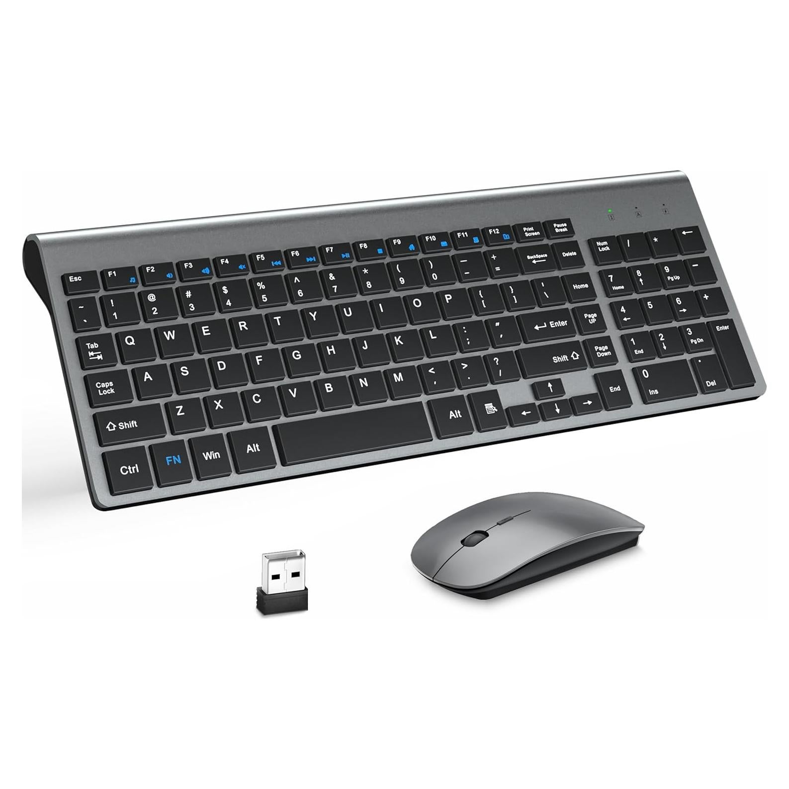 Combo Teclado y Ratón Inalámbricos MOOJAY Silencioso Gris