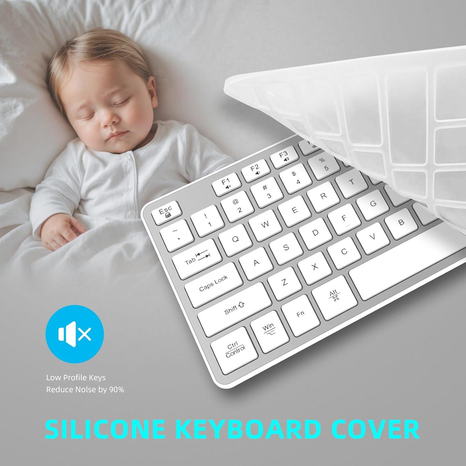 Combo Teclado y Ratón Inalámbrico BFRIENDit Plata 2.4GHz