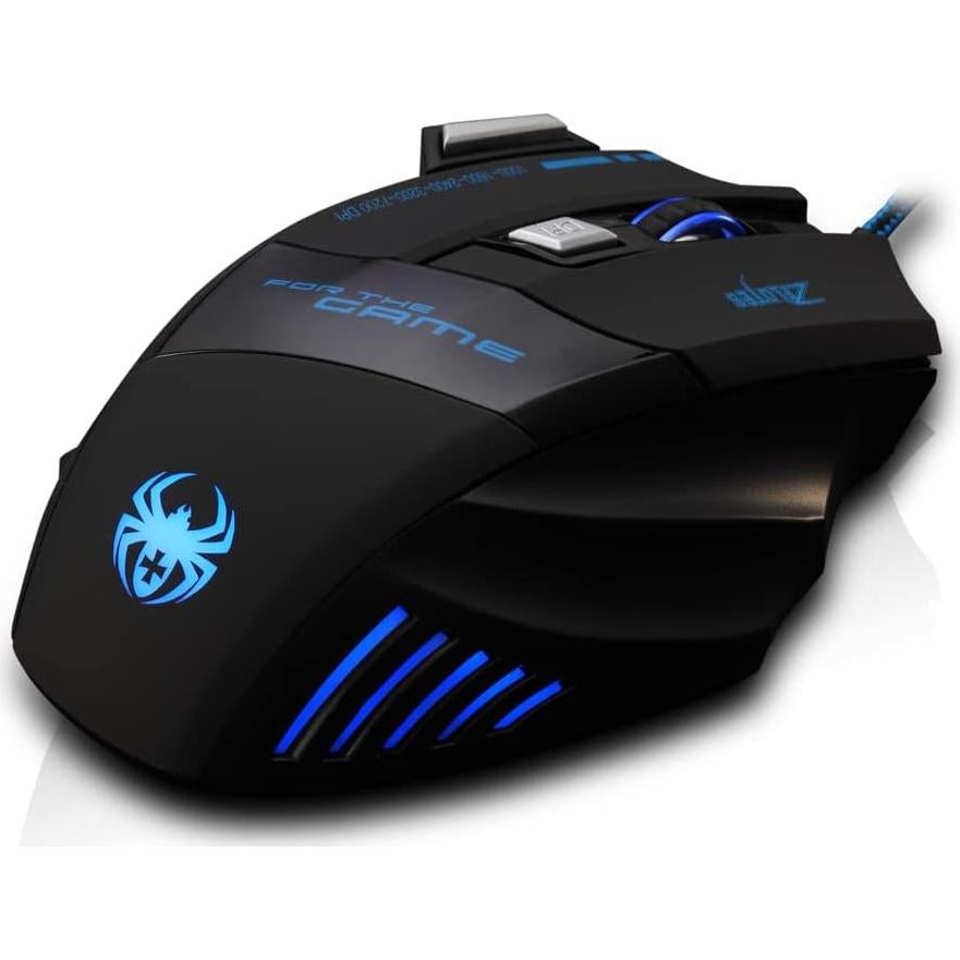 Mouse Gaming con Cable Zelotes T80, 7200 DPI, 7 Botones, LED