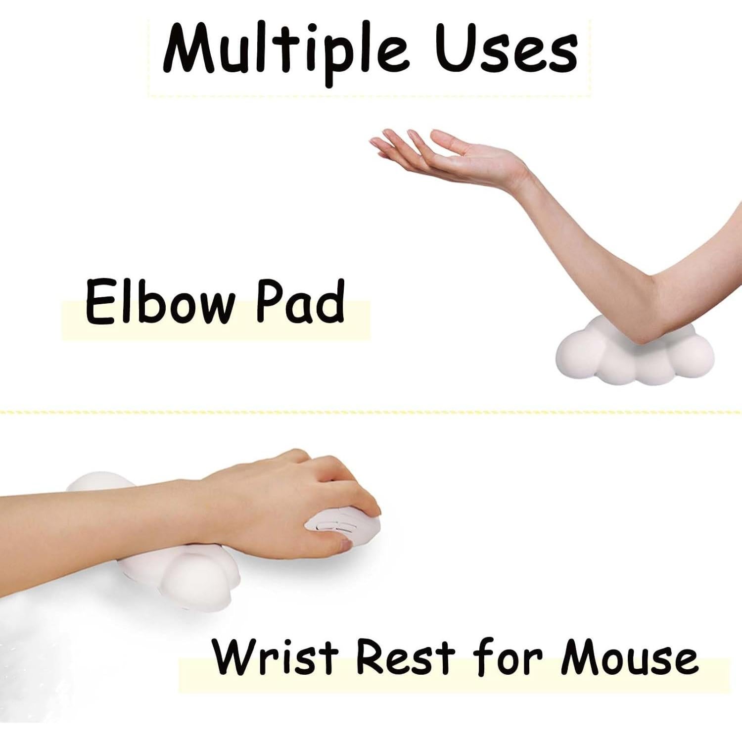 Cojín Reposamuñecas Ergonómico Hunfuthr PU Cuero Blanco 2 Piezas