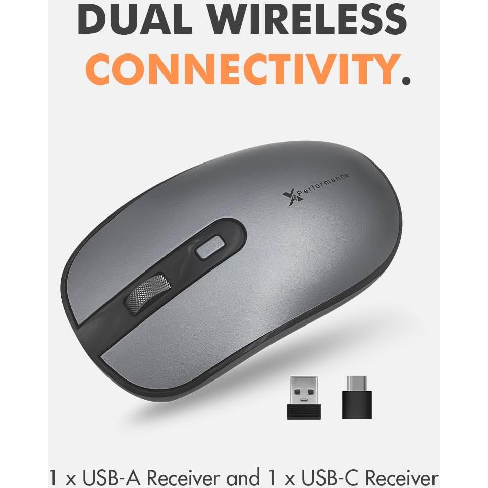 Ratón Inalámbrico Dual USB-C X9 - Multi Dispositivo - Gris