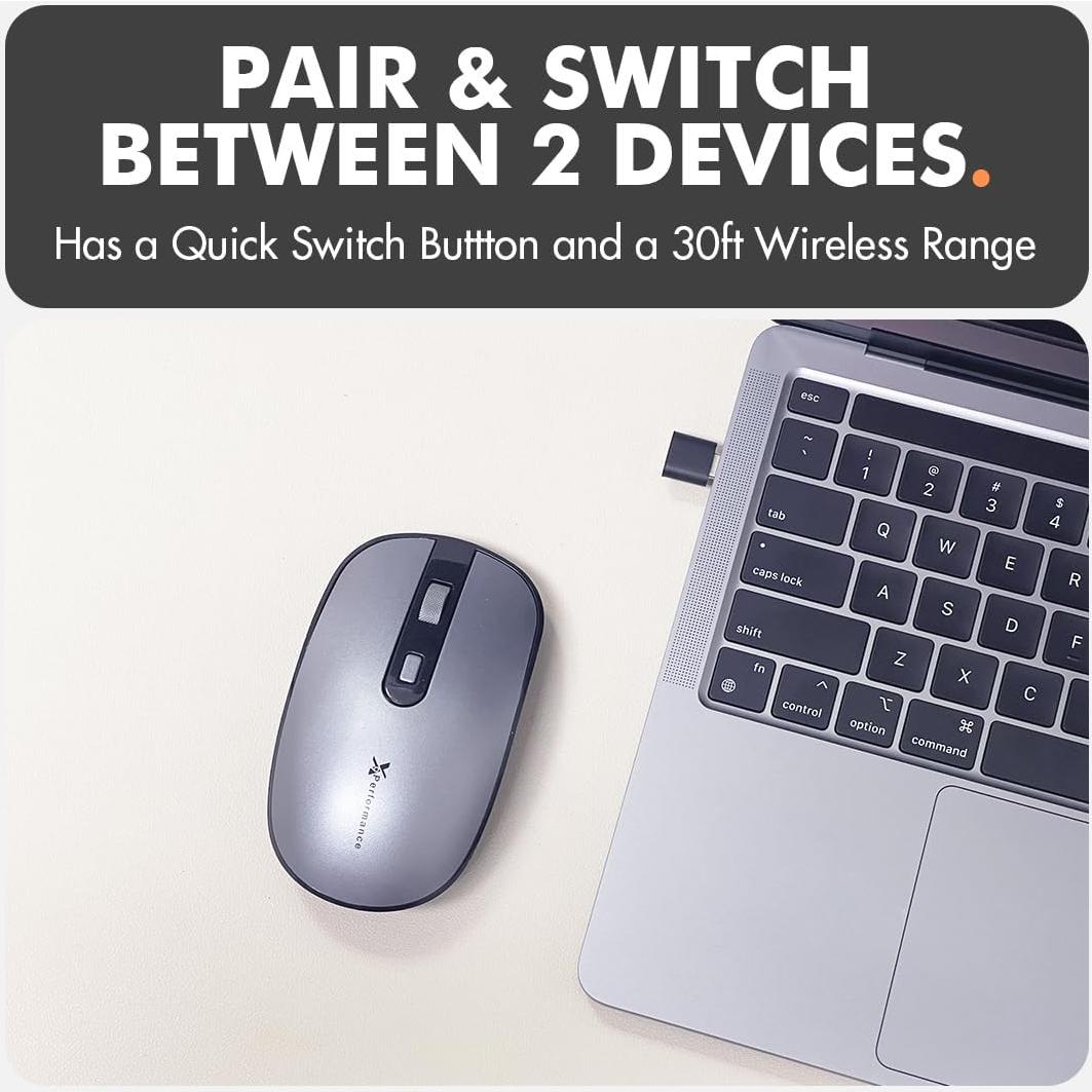 Ratón Inalámbrico Dual USB-C X9 - Multi Dispositivo - Gris