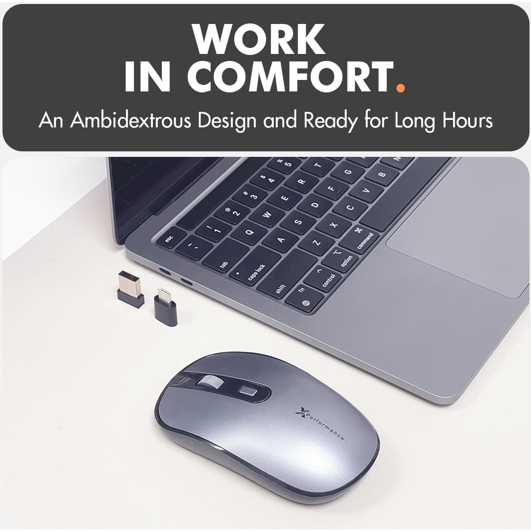 Ratón Inalámbrico Dual USB-C X9 - Multi Dispositivo - Gris
