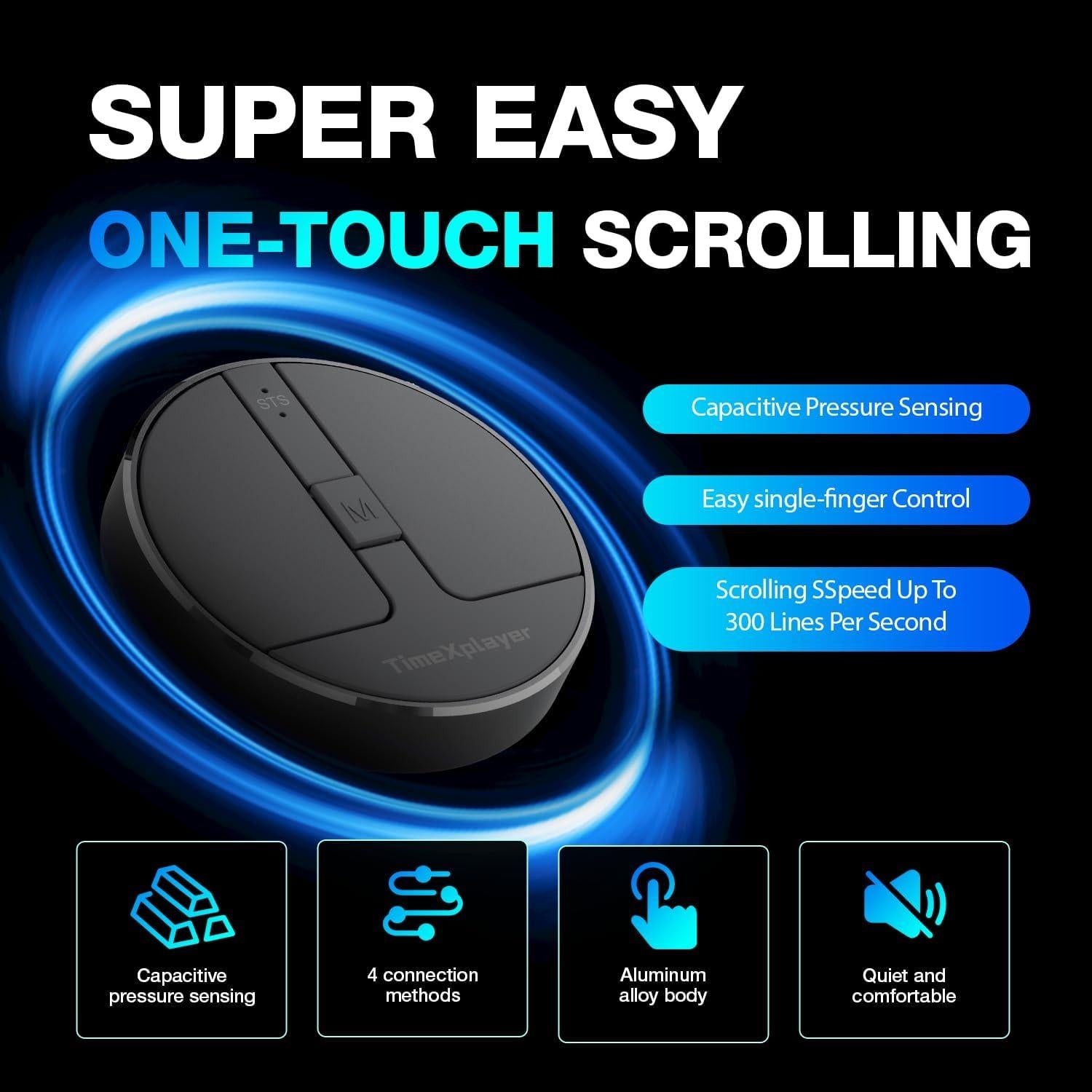 Ratón Inalámbrico Mini TIMEXPLAYER CAP3 Plata, Conexión 4 en 1