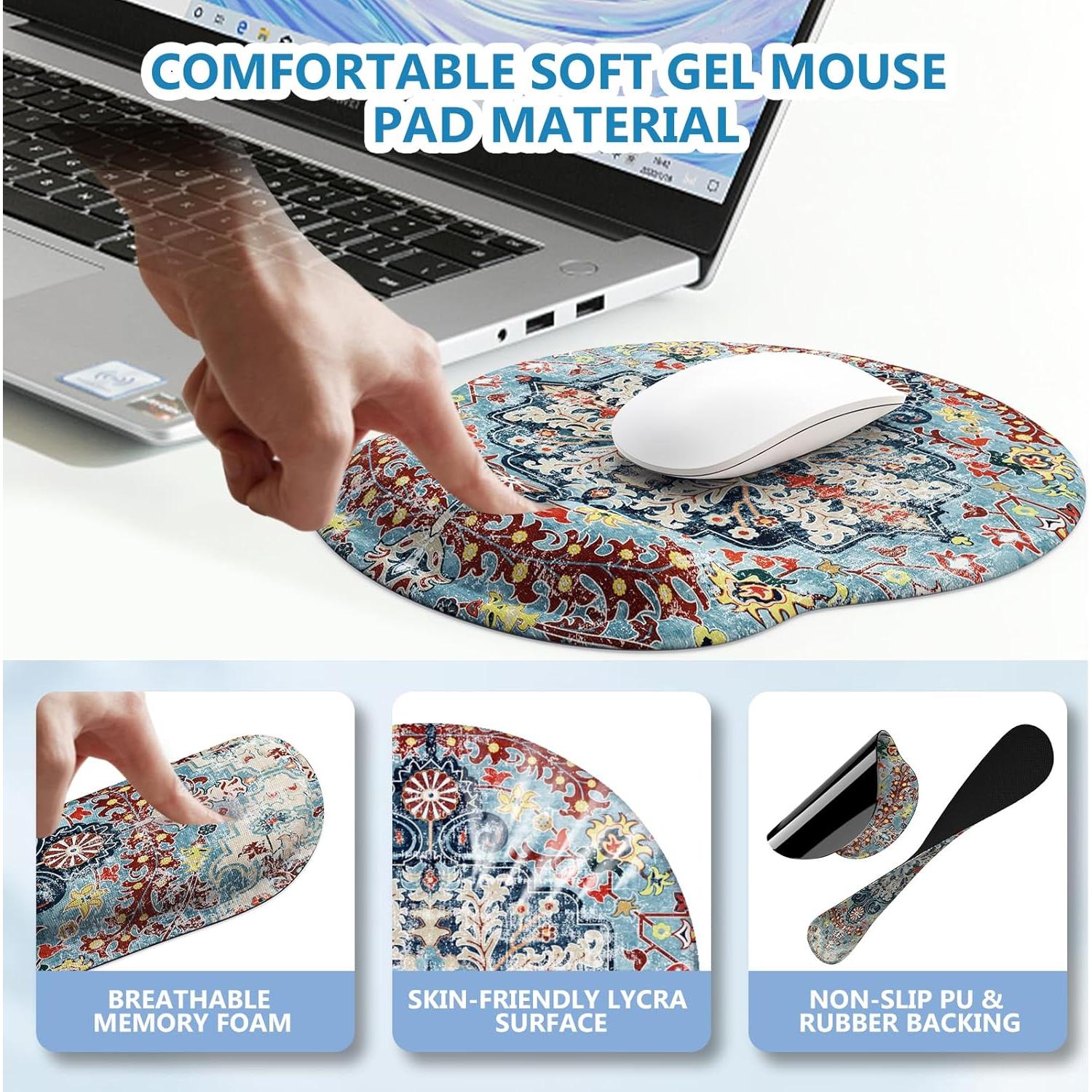 Conjunto de Alfombrillas Ergonómicas iLeadon Boho Azul 4 en 1