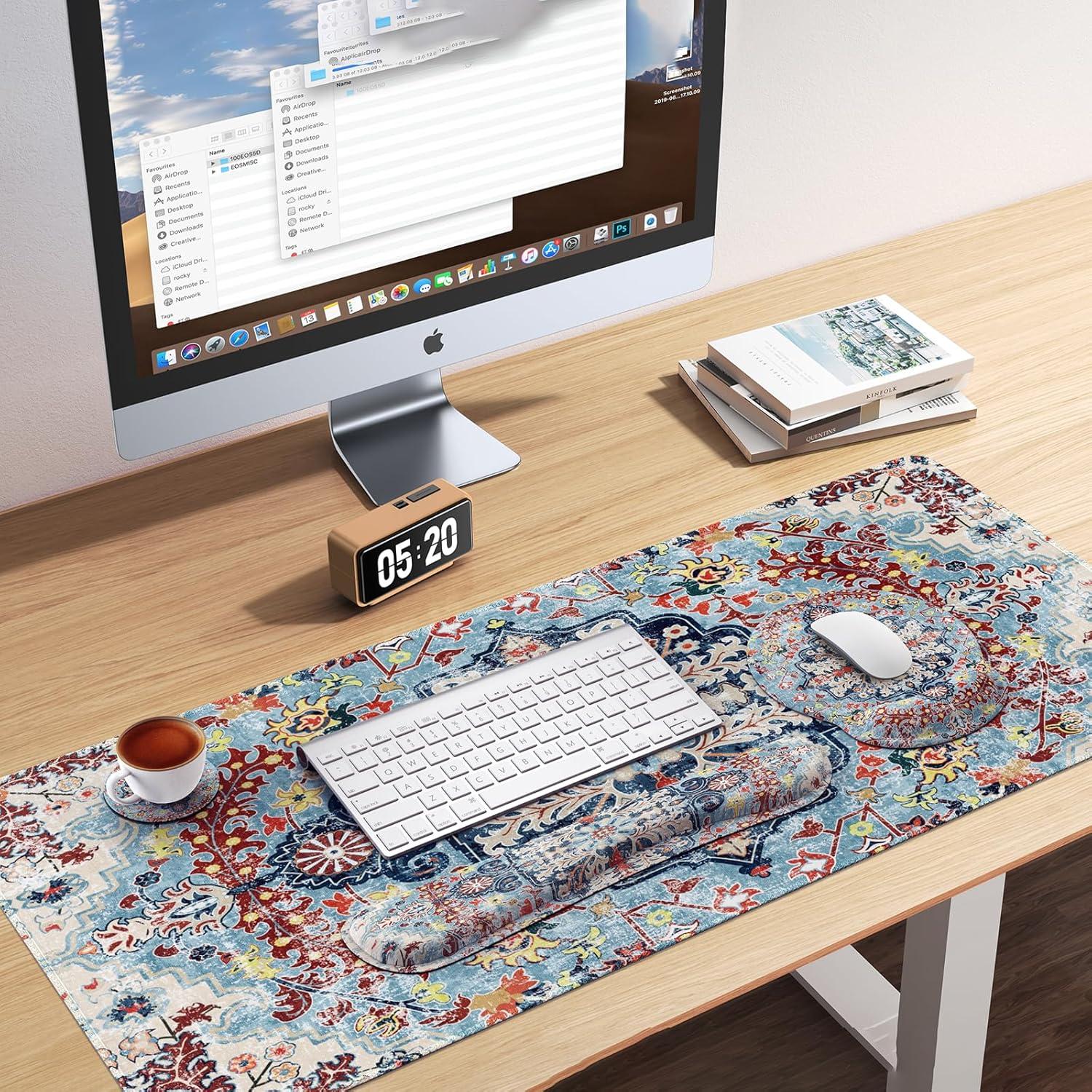 Conjunto de Alfombrillas Ergonómicas iLeadon Boho Azul 4 en 1