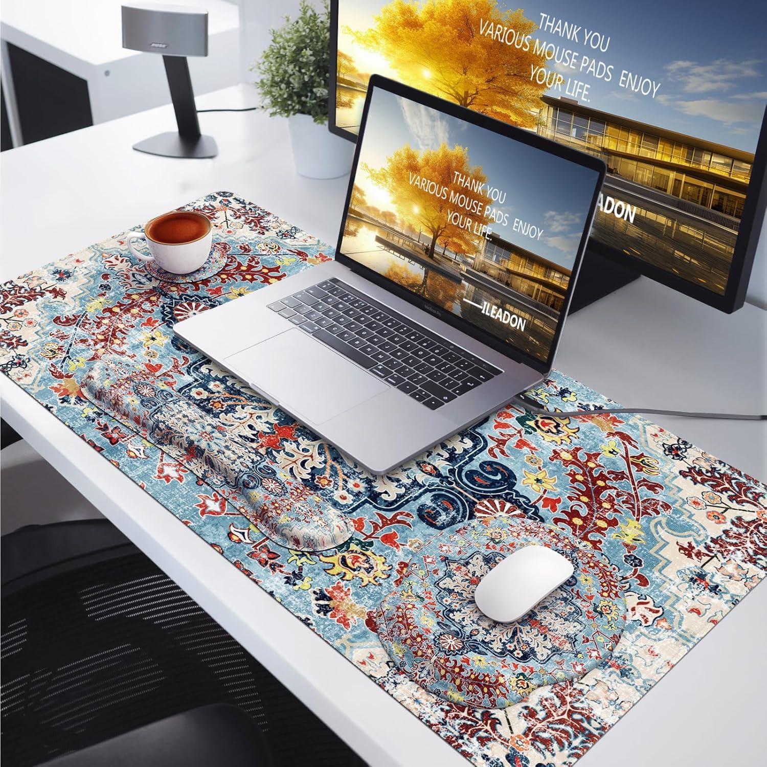 Conjunto de Alfombrillas Ergonómicas iLeadon Boho Azul 4 en 1