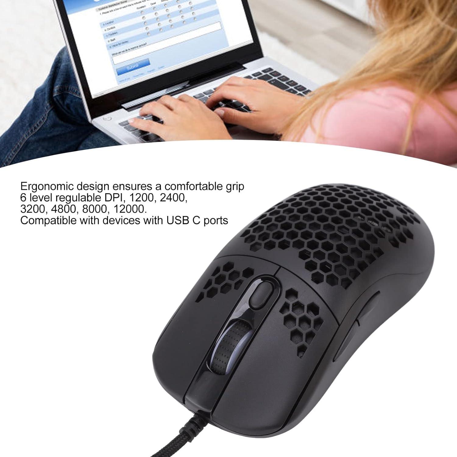 Ratón Gaming Luqeeg Pro USB Tipo C - 12000 DPI RGB Ergonómico