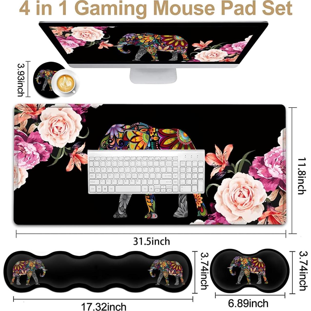 Alfombrilla de Ratón Gaming XXL JVGFYNKL Antideslizante 80x30 cm