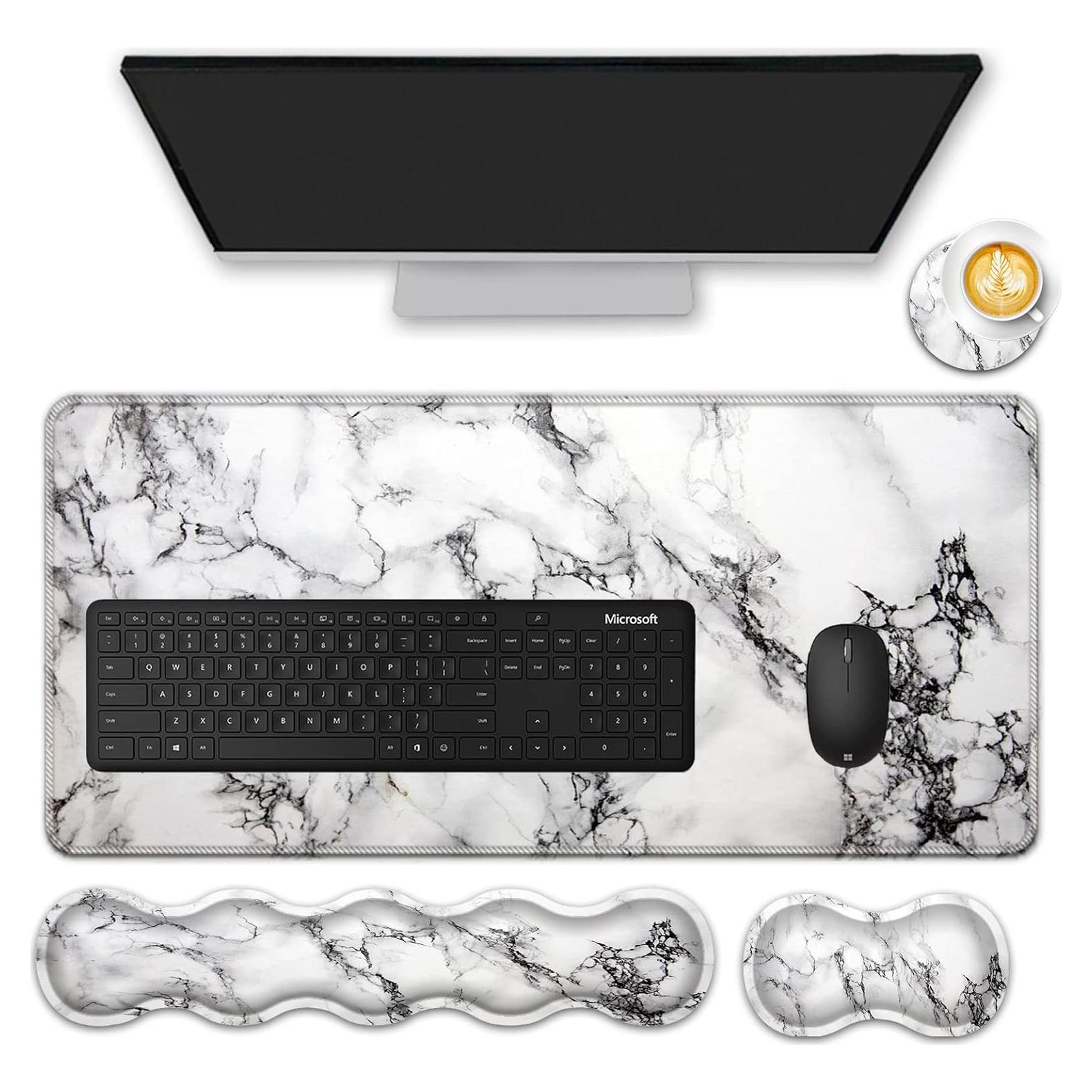 Juego de Alfombrillas de Escritorio FGDRFGRW 4 Piezas Mármol