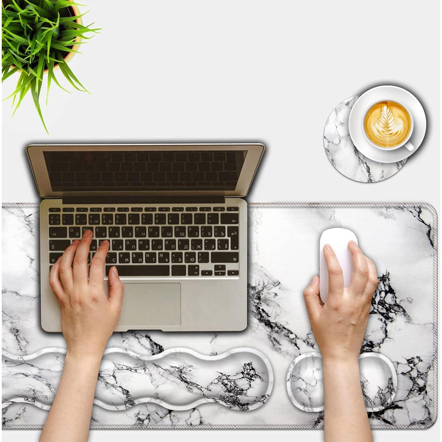 Juego de Alfombrillas de Escritorio FGDRFGRW 4 Piezas Mármol