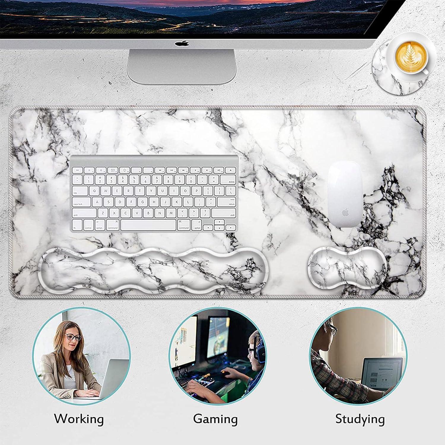 Juego de Alfombrillas de Escritorio FGDRFGRW 4 Piezas Mármol