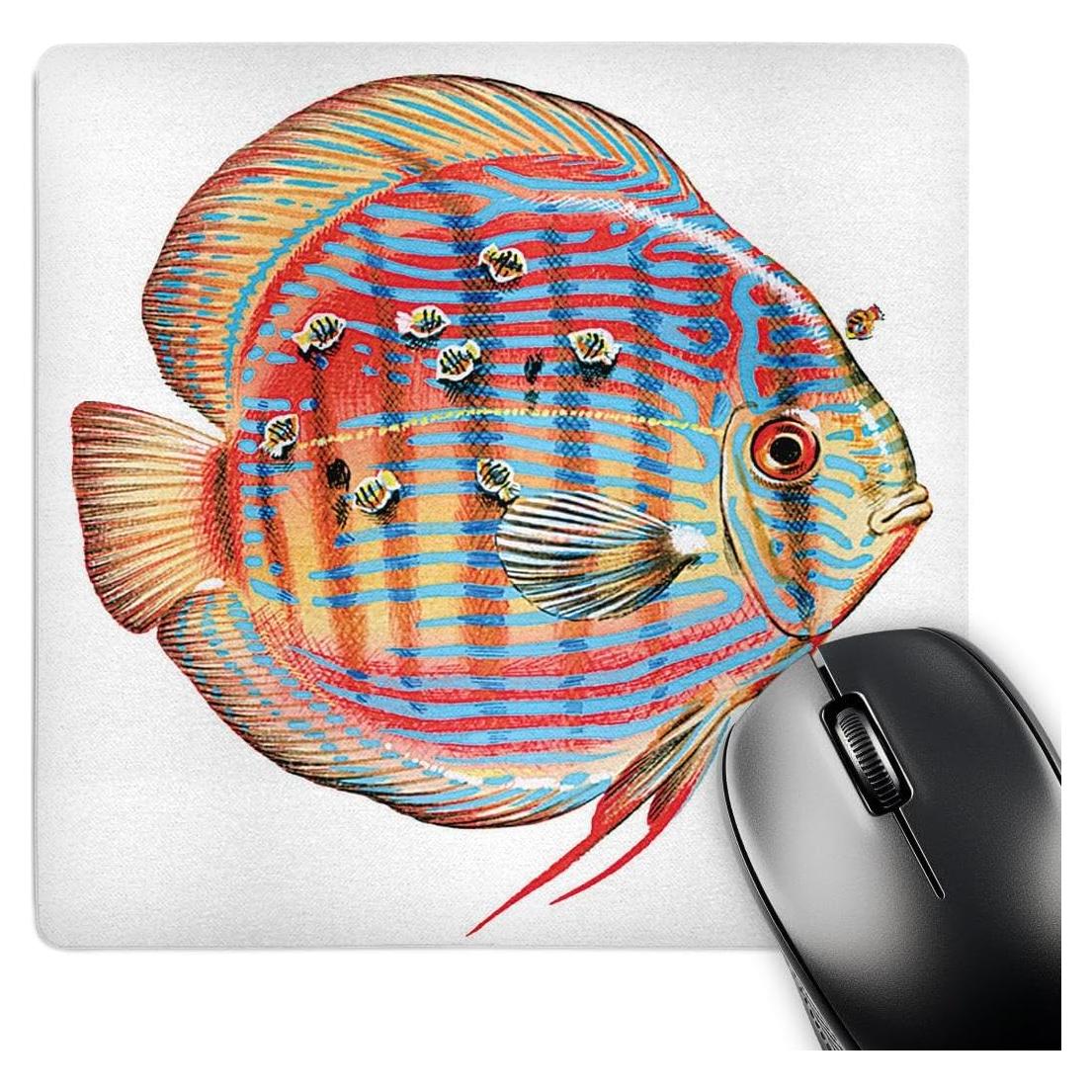 Alfombrilla de Ratón 3dRose Redonda 20.32cm Pez Disco