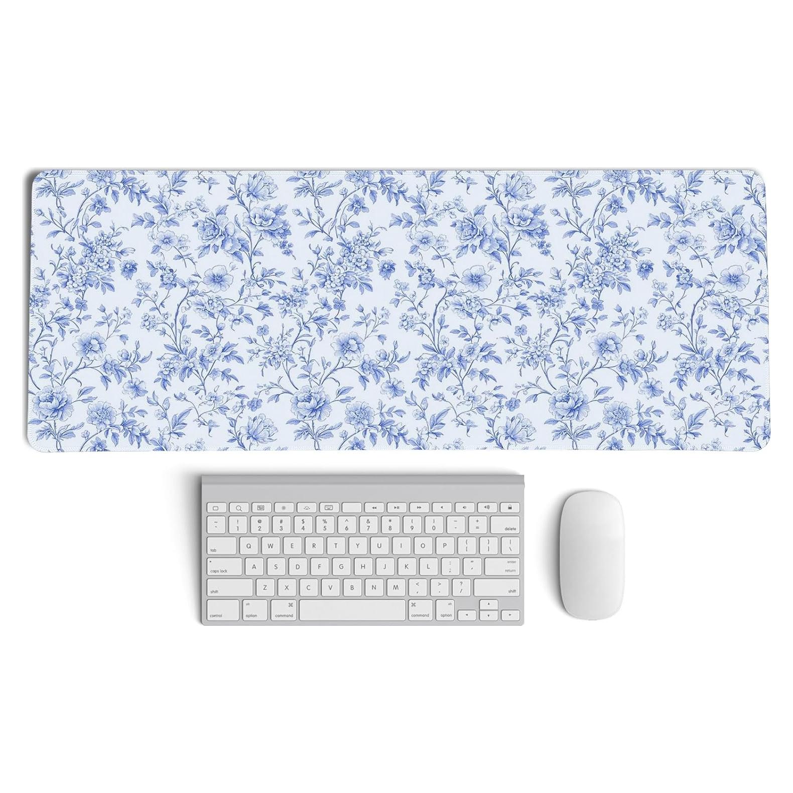 Alfombrilla de Ratón PaJiaNi Floral Azul 800x300 mm