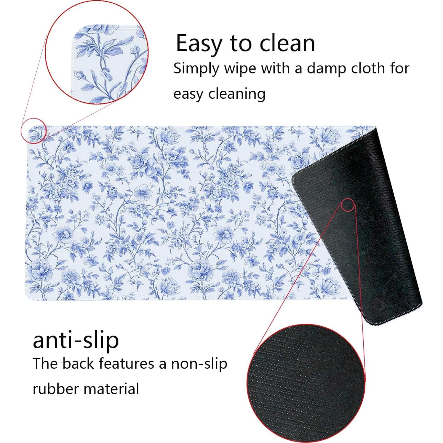 Alfombrilla de Ratón PaJiaNi Floral Azul 800x300 mm