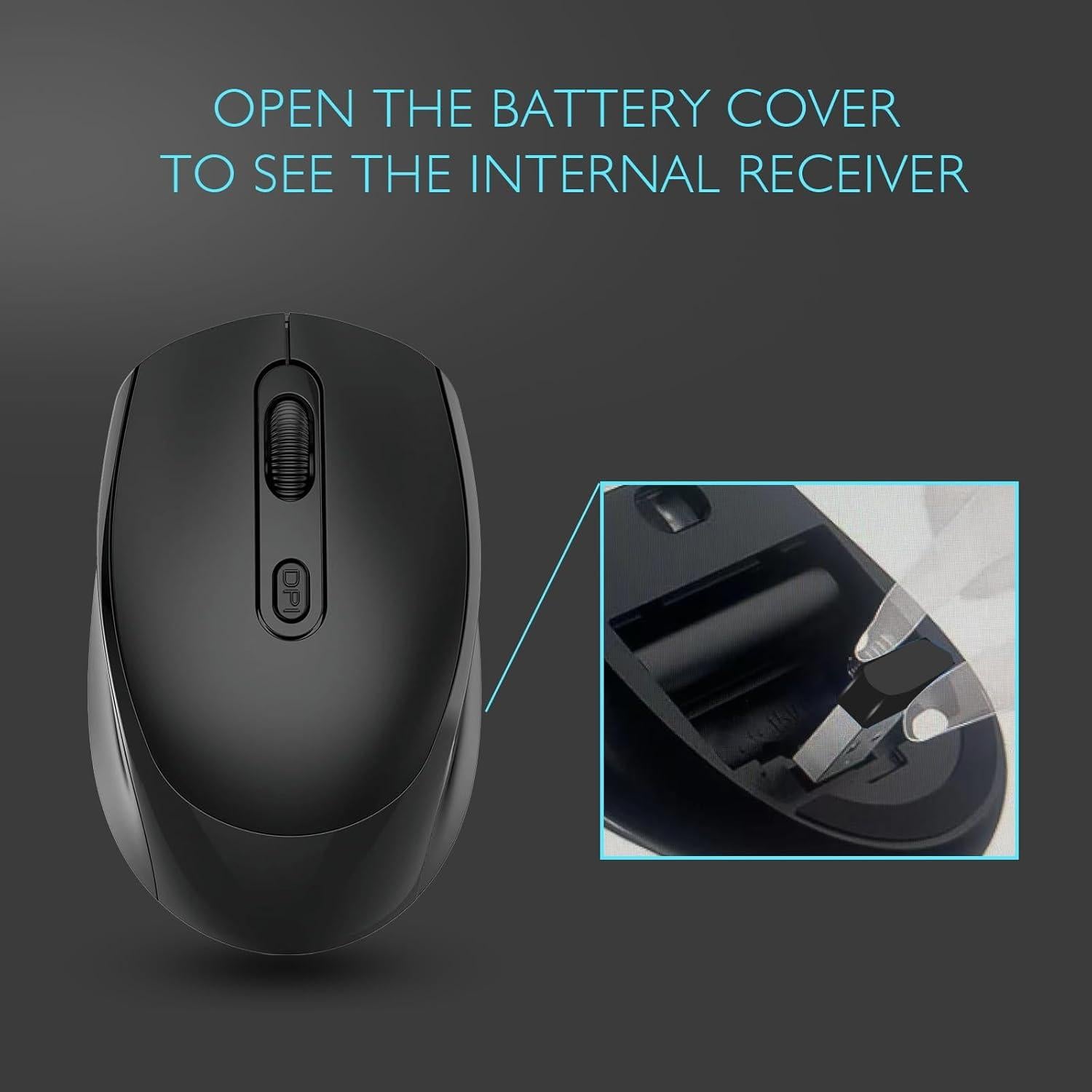 Ratón Inalámbrico ONE-UP 2.4G Silencioso USB Negro