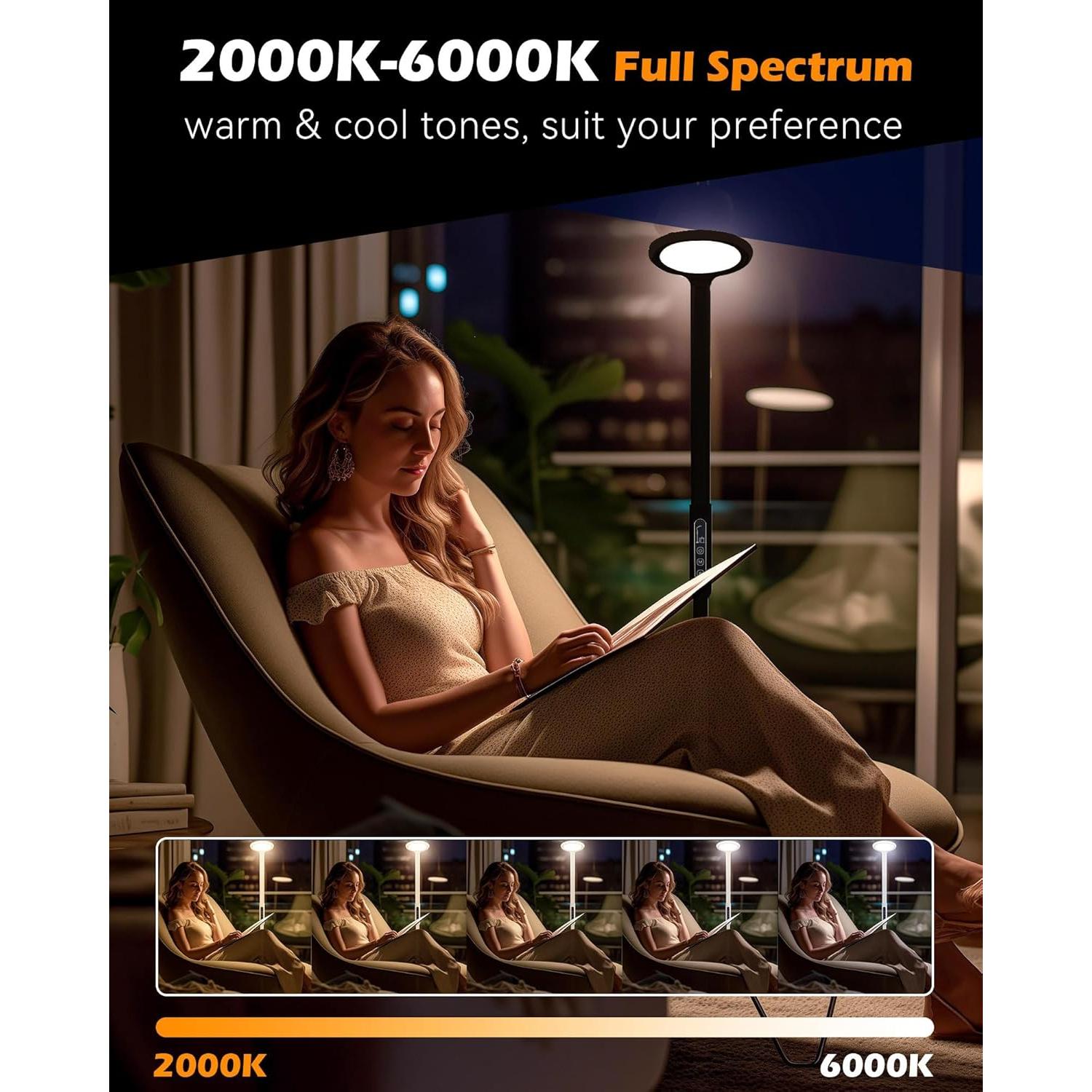 Lámpara de Terapia de Luz Aoife 11000 Lux 10 Niveles Brillo