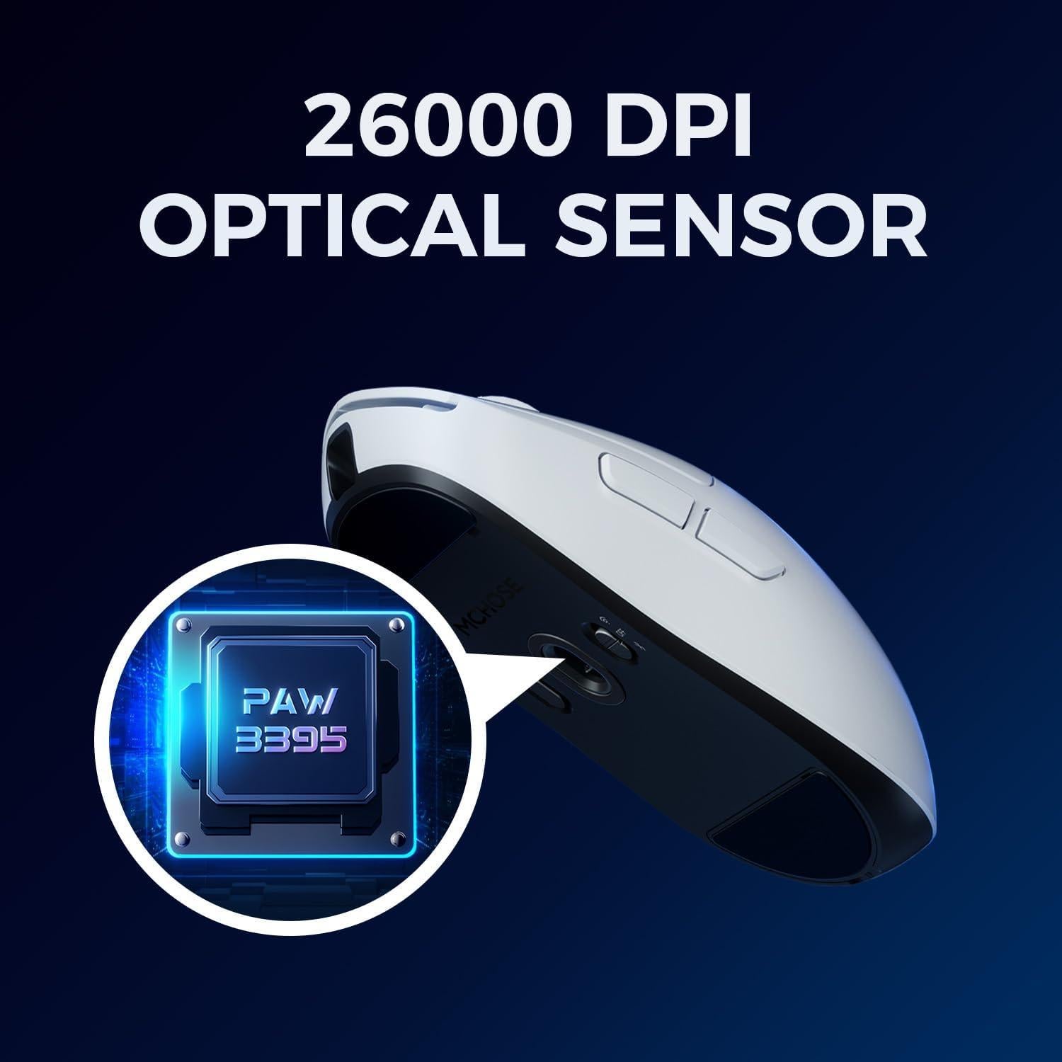 Ratón Inalámbrico para Juegos MCHOSE A5 ProMax 26K DPI Blanco