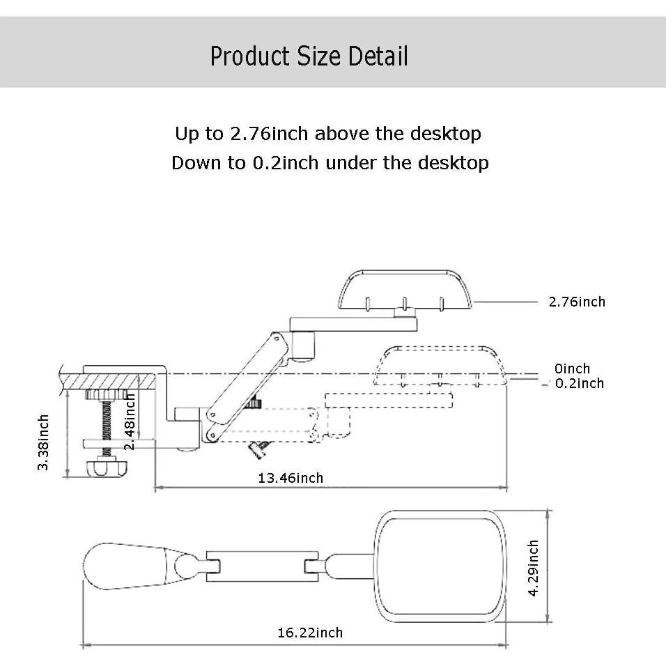 Soporte de brazo ergonómico FUZADEL C7 para escritorio