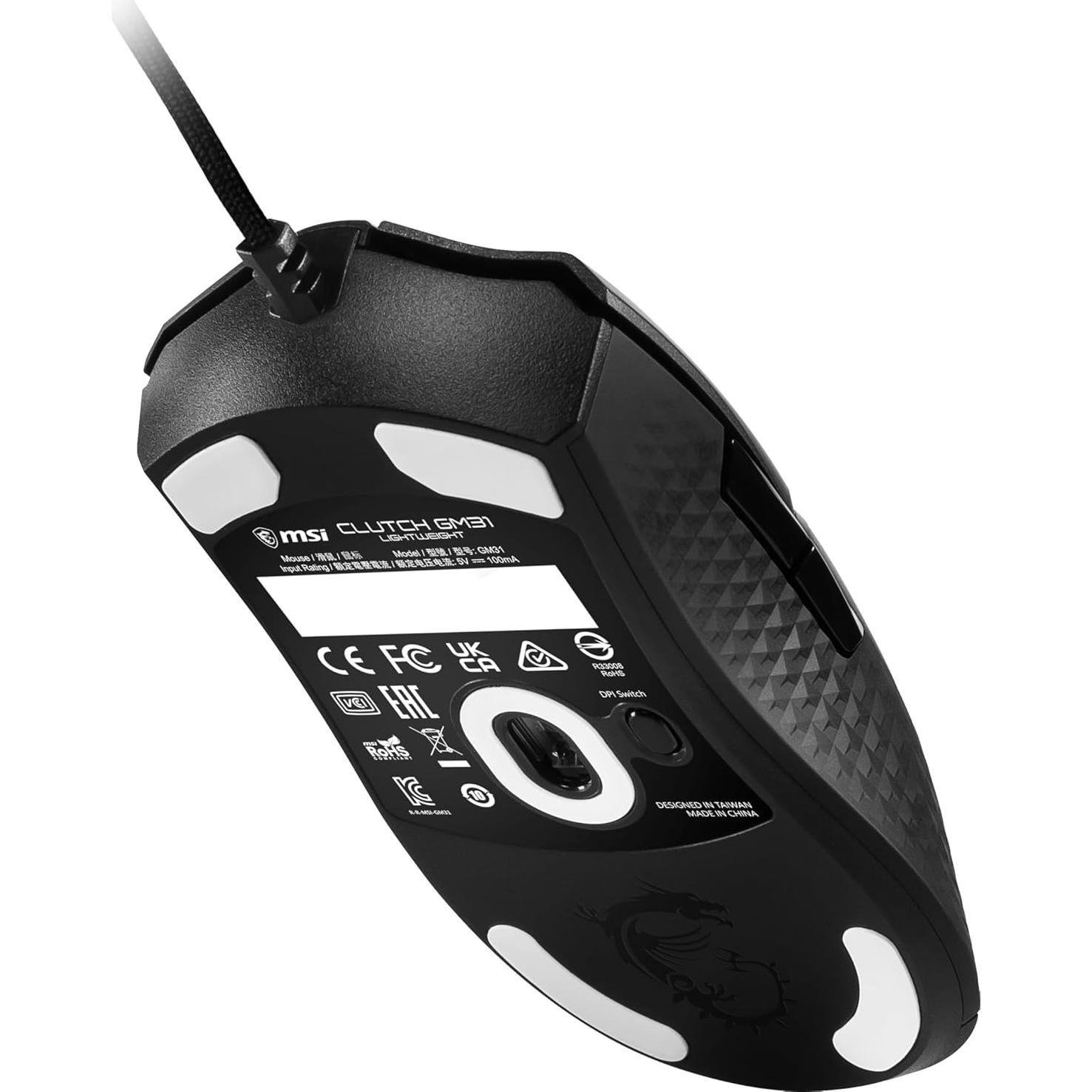 Ratón Gaming MSI Clutch GM31 Ligero 58g con Cable