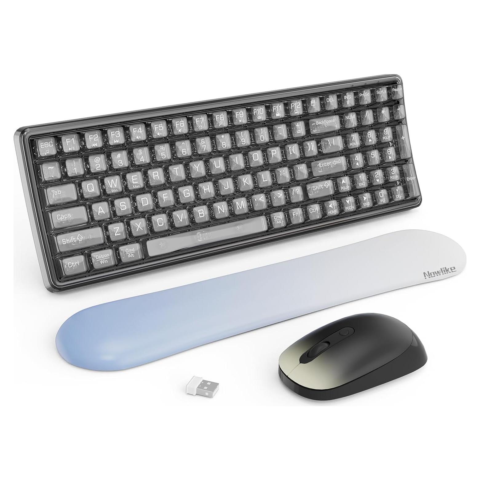 Combo Teclado y Ratón Inalámbrico Nowlike Ergonomico Negro