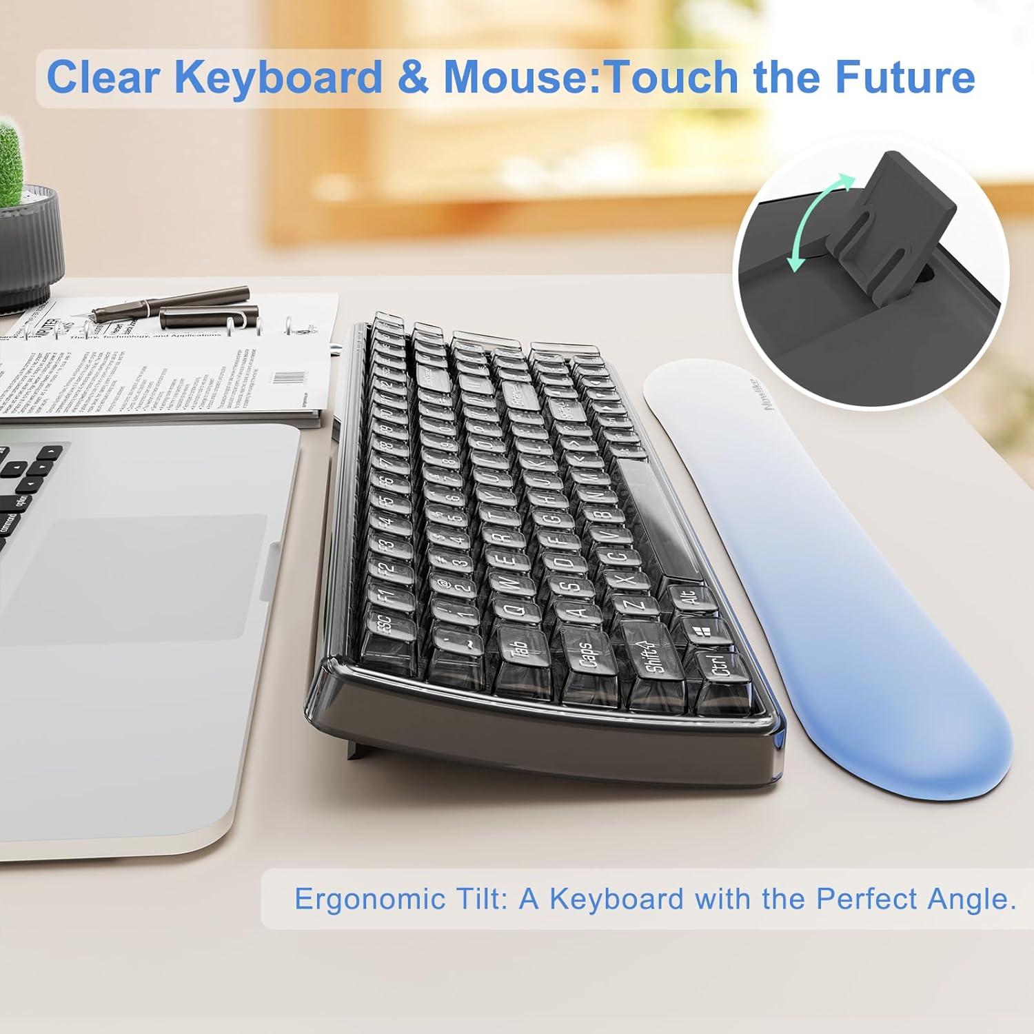 Combo Teclado y Ratón Inalámbrico Nowlike Ergonomico Negro