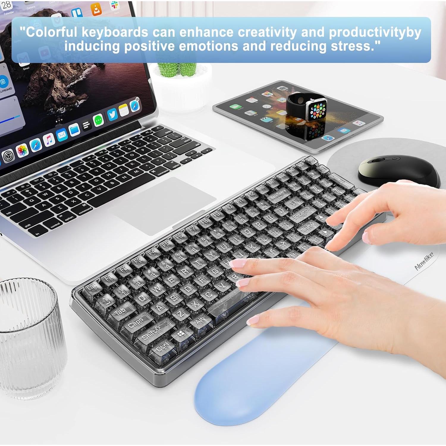 Combo Teclado y Ratón Inalámbrico Nowlike Ergonomico Negro