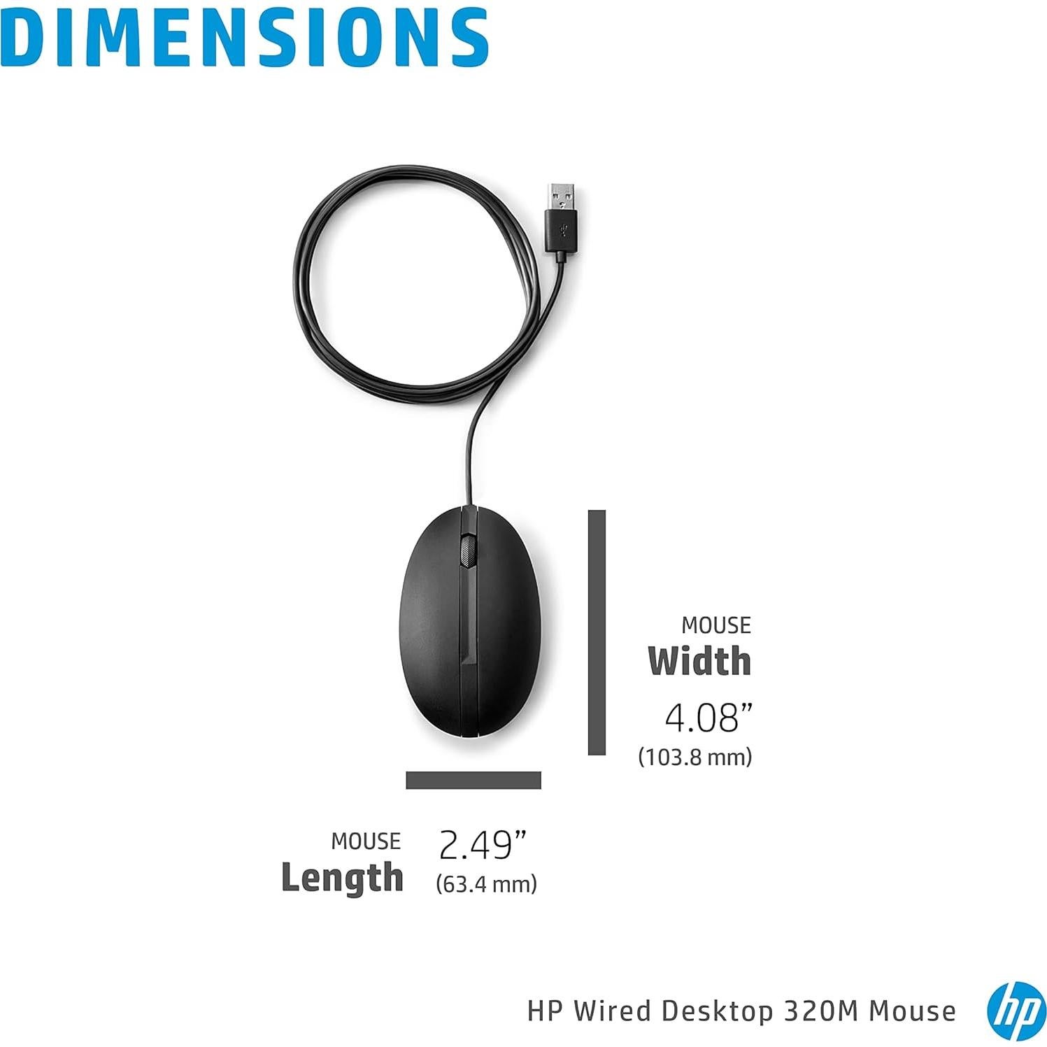 Ratón de Escritorio HP Conectado 320M USB Óptico Multicolor