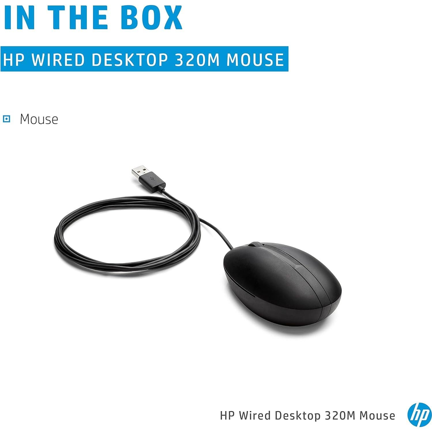 Ratón de Escritorio HP Conectado 320M USB Óptico Multicolor