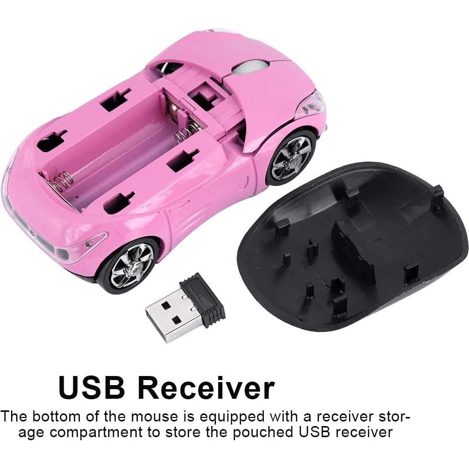 Mouse Óptico Inalámbrico Lazmin Rosa 1600DPI para PC y Mac