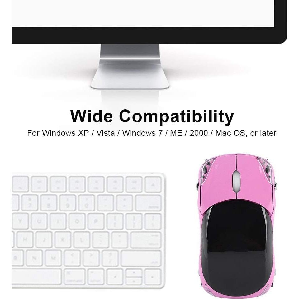 Mouse Óptico Inalámbrico Lazmin Rosa 1600DPI para PC y Mac