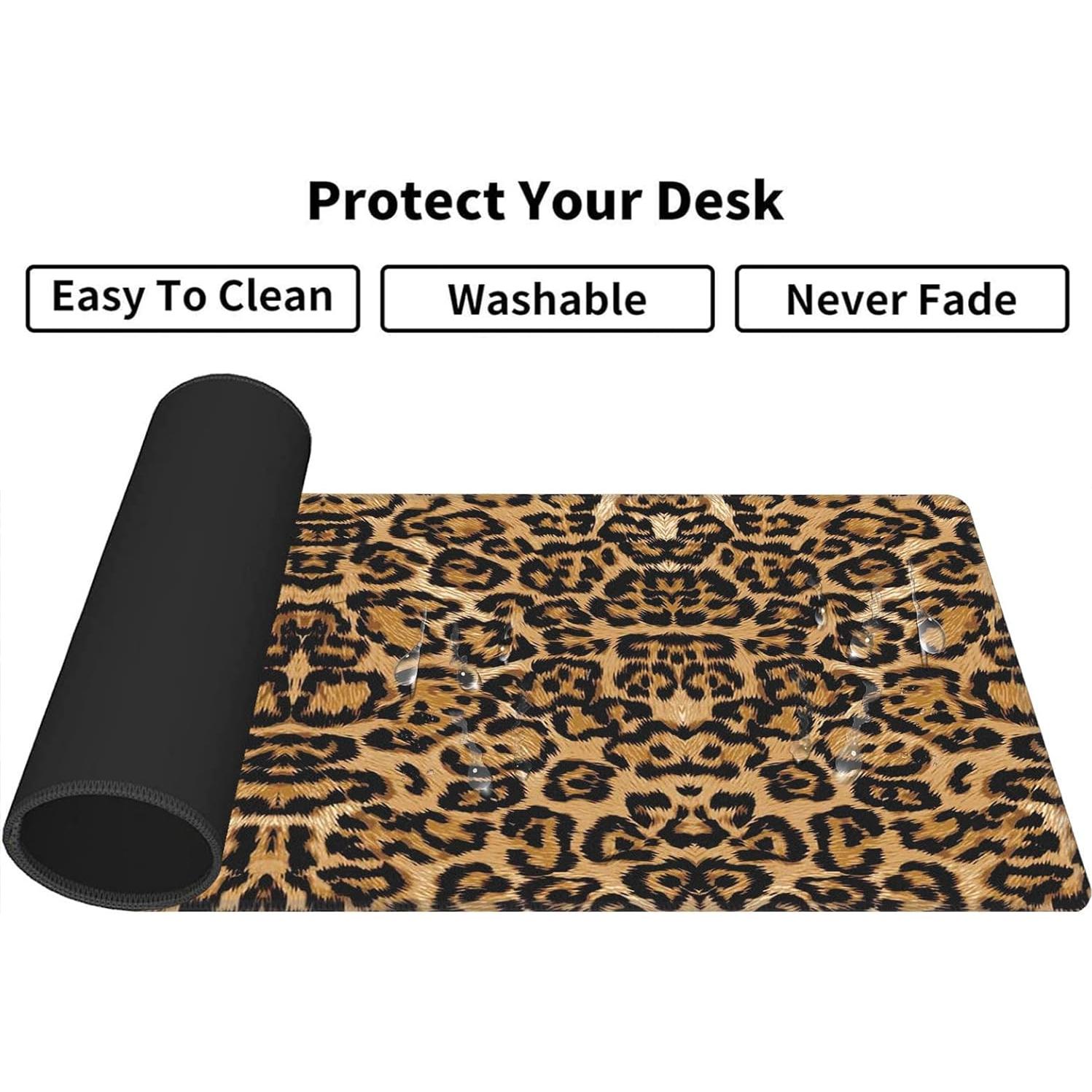 Alfombrilla de Ratón Grande ZISKGZO Estampado Leopardo 80x30cm