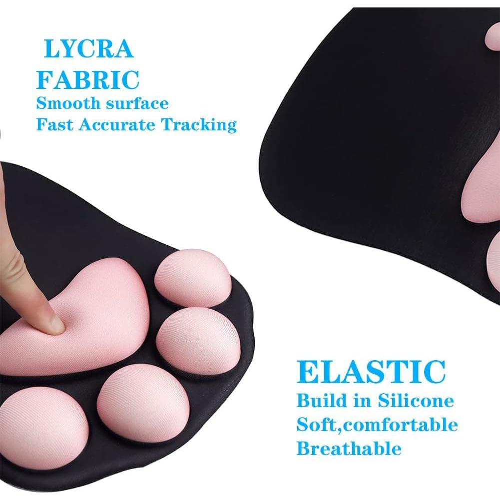Alfombrilla de Ratón WESAPPINC Patas de Gato Ergonómica 27.1x19.8 cm