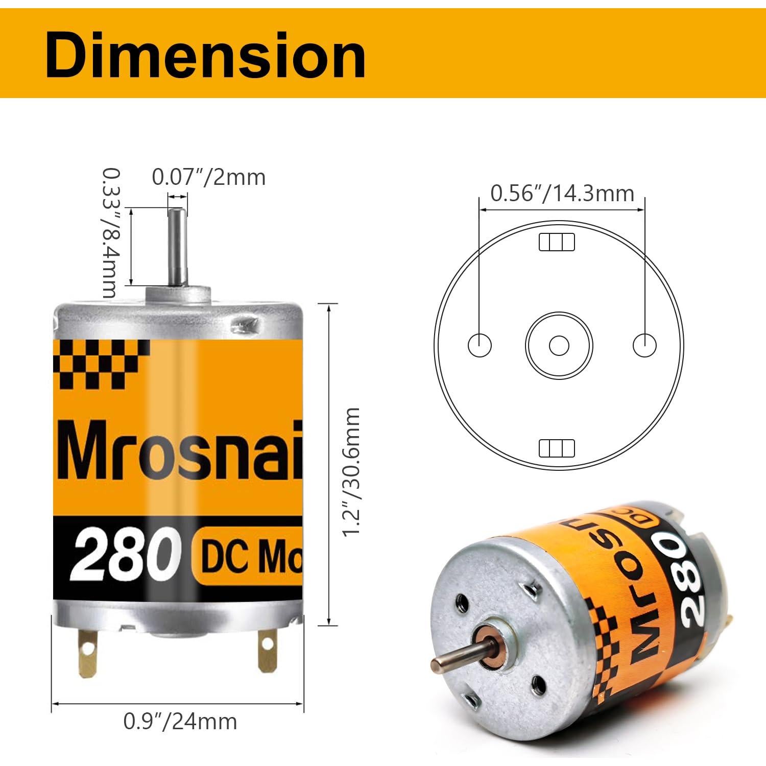 6 Motores DC Mini 280 Mrosnail 3V-12V 13500RPM 0.5A