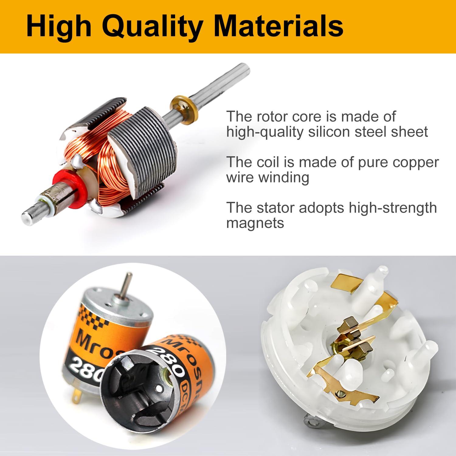 6 Motores DC Mini 280 Mrosnail 3V-12V 13500RPM 0.5A